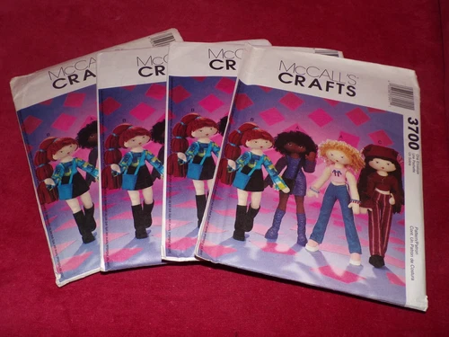 🌷 McCALL'S #3700 - CUTE (3 STYLE) 14" FUNKY FASHION DOLLS & CLOTHING PATTERN FF