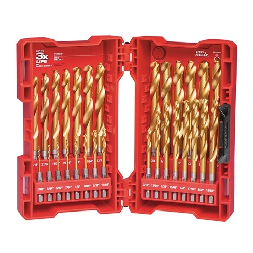 Milwaukee 48-89-4672 SHOCKWAVE RED HELIX 29-PC Titanium Drill Bit Set