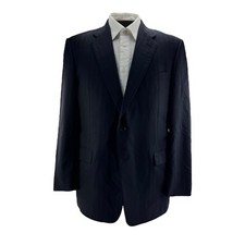 Hickey Freeman Loro Piana Super 130  s Wool 2 Button Blazer 44R Blue Pinstripe