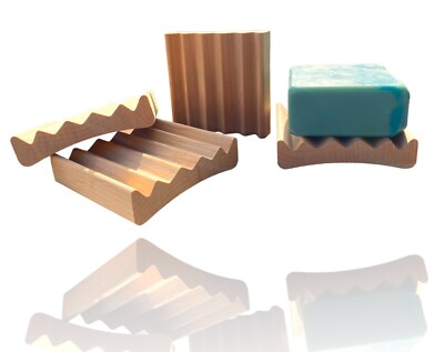 2 Luxurious solid red alder wood soap dishes - handmade in the USA - 3'' x 3''