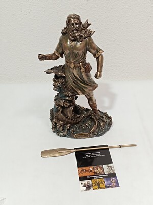 Veronese Design Njord Bronze Finish Nordic God of Wind & Sea Statue 27cm