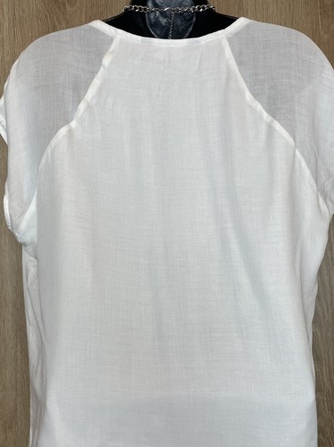 CREW CLOTHING 12 BNWT Off White Short Sleeve Popover ‘Joss Top’ - Picture 7 of 12
