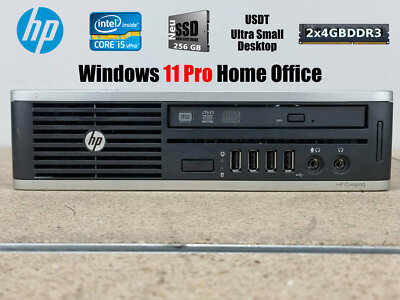 HP 8300 USDT MINI Windows 11 Pro PC Computer i5 3470S 4x2,90GHz 8GB 256 SSD DVD