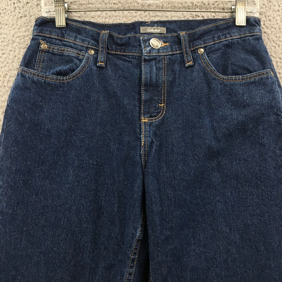 Cabelas Straight Leg Jeans Womens 4R (actual 30x33) Blue Denim Cotton Mid Rise - Image 2 of 4