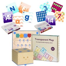 Cubetto Coding Robot with Transparent Pocket Mat 6x6, Number and Alphabet Cards