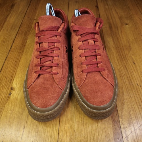 Converse One Star Suede Mens Shoes In Burgundy UK Size 8 - Picture 5 of 10