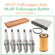 Tune Up For 05-07 Volkswagen Jetta 06-09 Rabbit 2.5L5: SparkPlug Air Cabin Oil  