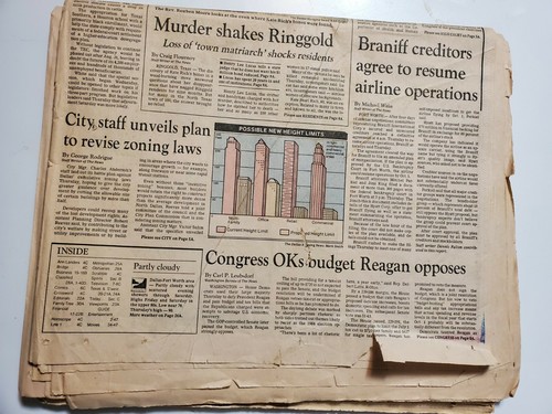 De colección The Dallas Morning News 24 de junio de 1983 PAPEL COMPLETO Ley Marcial del Papa - Imagen 3 de 8