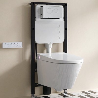 HOROW Smart Wall Hung Toilet Combo Built-in Bidet, Auto Open/Close Lid, Dryer