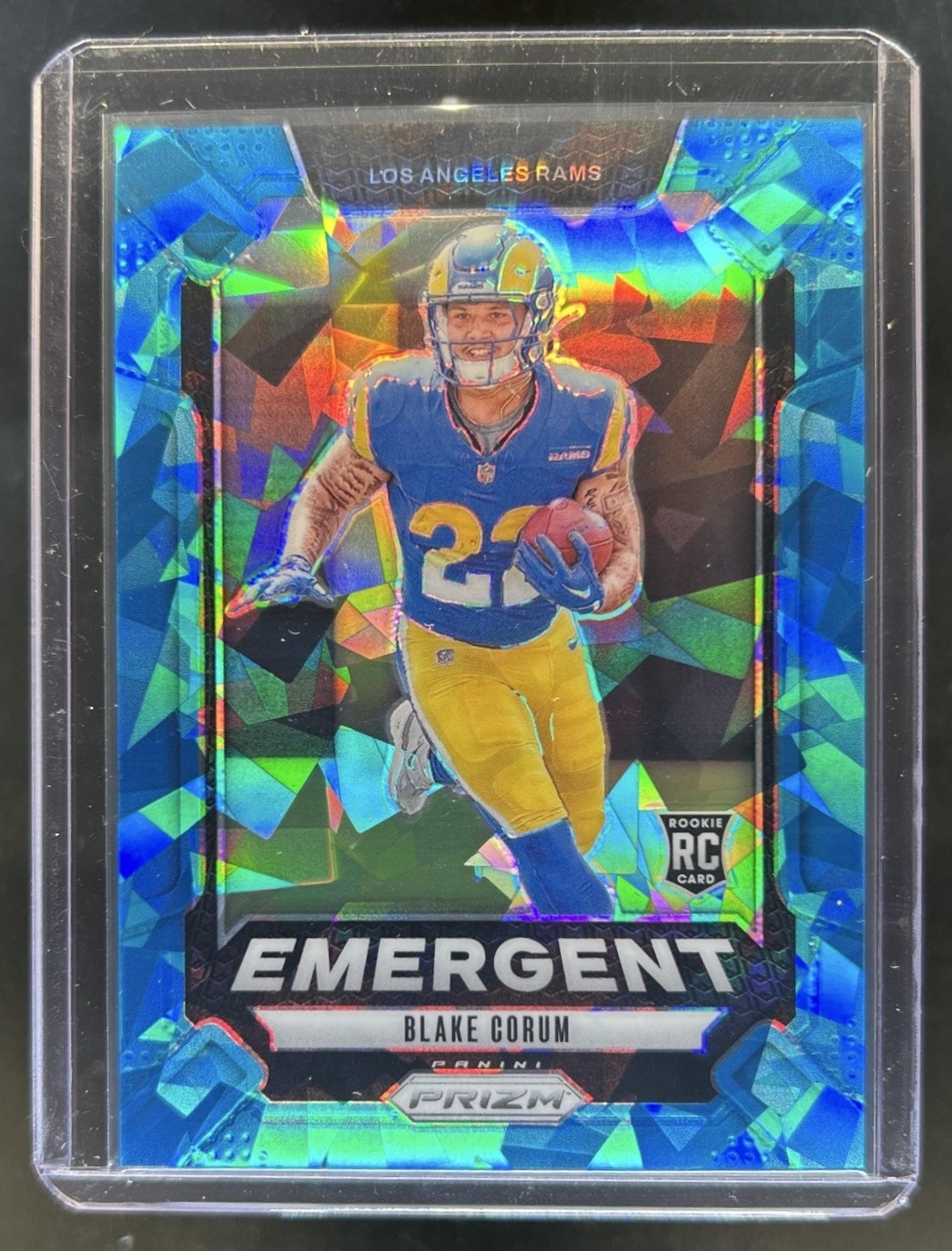 2024 Prizm Blake Corum Emergent RC Blue Ice Rookie #/99 Rams