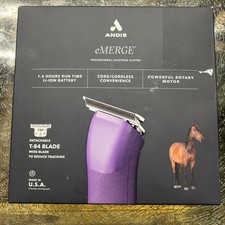 Andis eMERGE Detachable Blade Cord/Cordless Clipper with T-84 Purple 5138