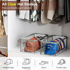All Clear Hat Storage Bag for Baseball Caps, 2 Packs Hold up to 24 Caps Baseb...