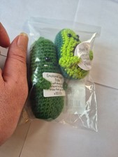 2pc Handmade Crochet Emotional Support Plush Set – Pickle & Avocado – Super Cute
