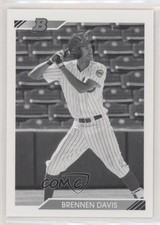 2020 Bowman Heritage Prospects Black & White Brennen Davis #BHP-141 0a3