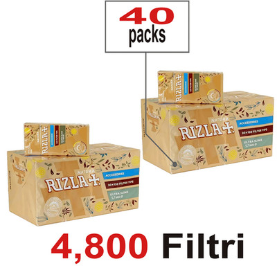Filtri Rizla Natura Ultra Slim 5.7mm Poppatips   Confezione 40 Rolling Filters