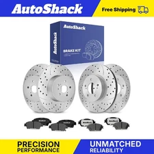 Front Rear Drilled Slotted Brake Rotors Ceramic Pads for Toyota Sienna V6