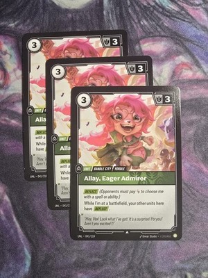 3x Allay, Eager Admirer 041/219 Uncommon Unleashed Riftbound Near Mint x3