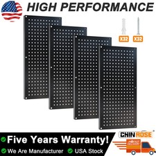 Metal Pegboard Panels 4 Pcs 32" x 16" Wall Organizer fit for Garage Tool Storage