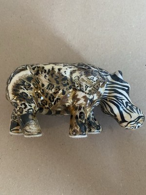 Collage Safari Collection Vintage Nashorn Patchwork Figur Wohndeko