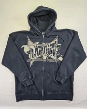 Vintage Tapout Full Zip Hoodie Black Mens XL One Hundred Percent MMA Sweatshirt