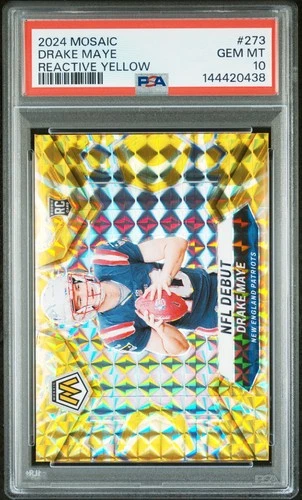 2024 PANINI MOSAIC REACTIVE YELLOW #273 DRAKE MAYE ROOKIE RC PSA 10