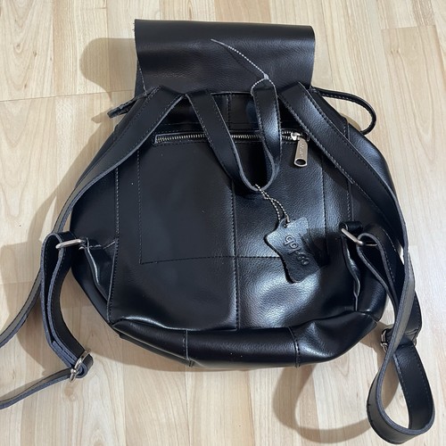 Mochila de cuero negra con solapa Co-Lab Christopher Kon - Imagen 5 de 5
