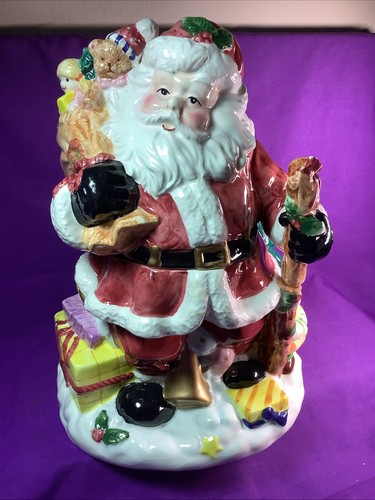 Vintage Gibson Weihnachtsmann mit Tasche Elfe Keksdose Weihnachten Urlaub Classic 705