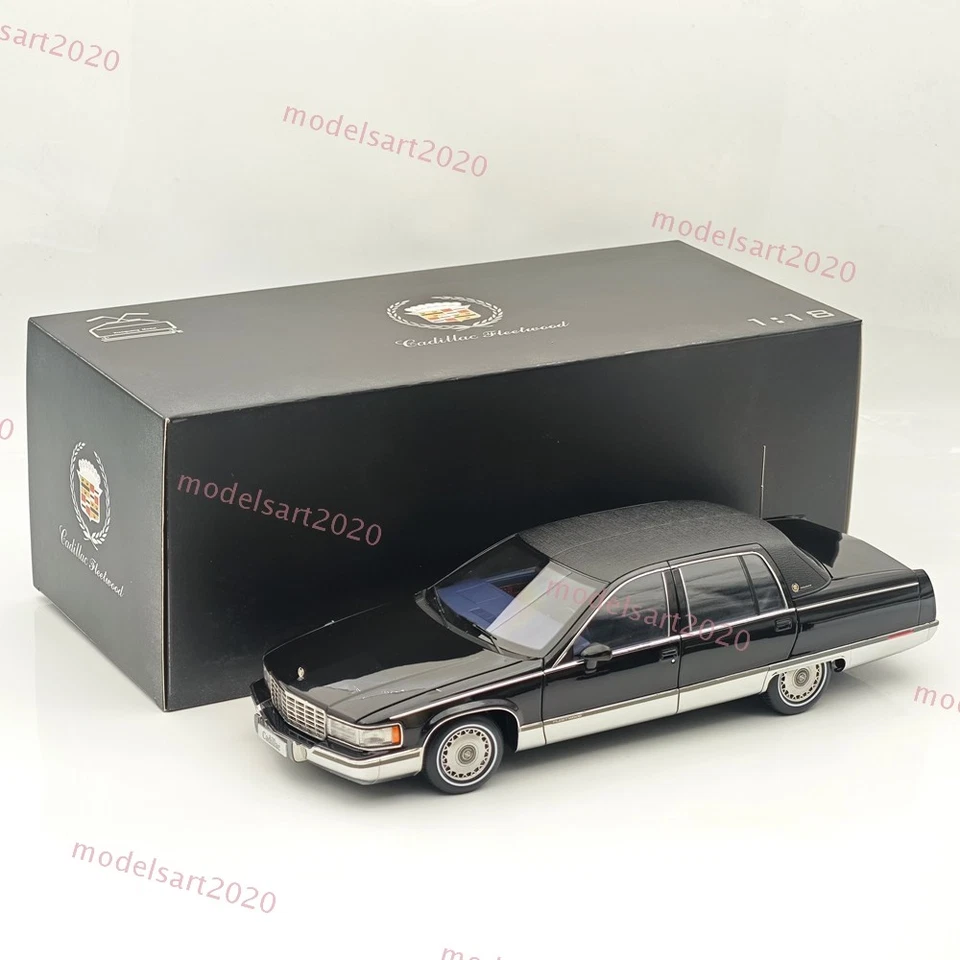 1:18 GM 1993 Cadillac Fleetwood Sedan Black / Blue Interio Diecast Model Edition - Image 3 of 4