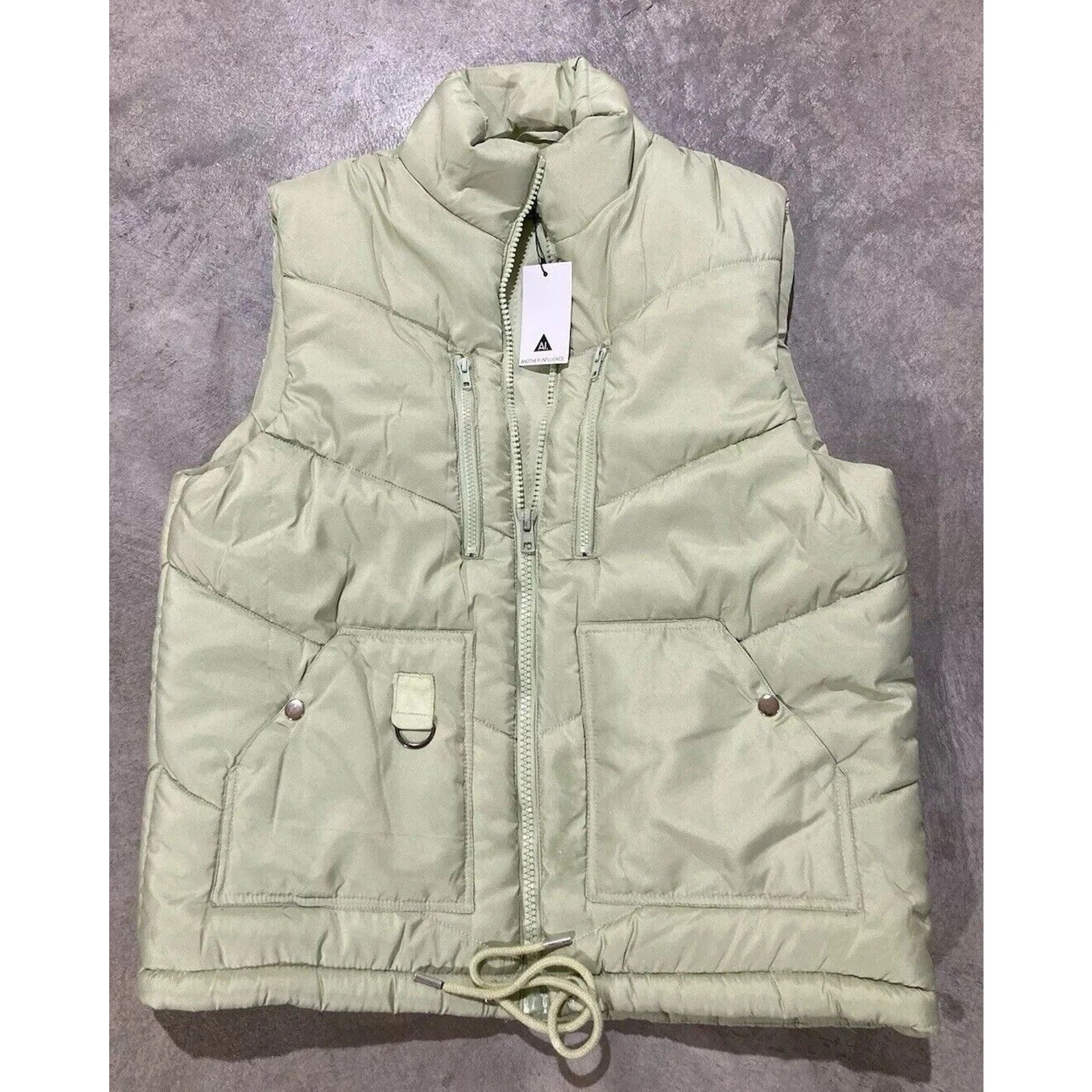 ANOTHER INFLUENCE Men/Women Puffer Jacket Light Green SIZE L NWT