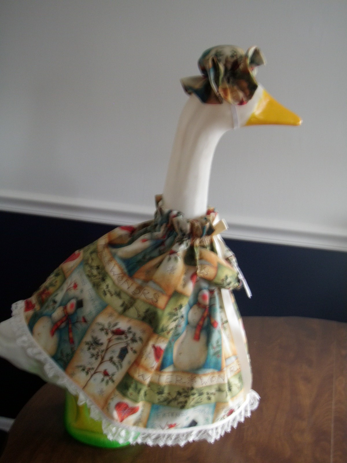 Goose clothes outfit - Winter snowmen & items dress w/bonnet for lg 24-27" goose