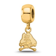 14k Gold Plated Silver East Carolina Univ. XS Pirate Dangle Bead Charm