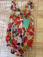 Posh Peanut - Henley Ruffled Capsleeve Bubble Romper - Vivienne - 18-24MOS - NWT