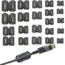 22Pcs Ferrite Beads Clip-on Cable Filter for RFI EMI Noise Suppression