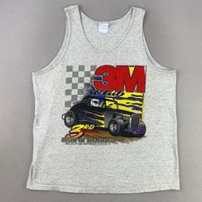 Vintage 3M Hot Rod Tank Top Shirt Mens Large Y2K Faded Boone Speedway Racing