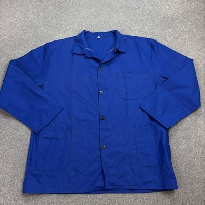 Französische Jacke Erwachsene Large blau Vintage Canvas Arbeitskleidung Utili...