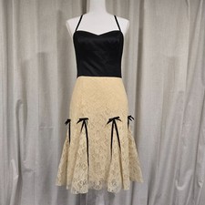 Vtg Y2k Victoria  s Secret Moda Dark Fairy Gothabilly Witchy Bows Formal Dress 8