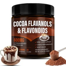 High Flavanol Cocoa Powder   1200mg per Serving with Cocoa Flavanols, Flavonoids