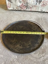 Antique? Hang Cast Iron? 16" Double Gate Mark Round Griddle Bail Handle 16P