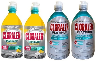 4 PACK- Cloralen Platinum Bleach Liquid Gel 20.29 Oz. for Home & Commercial Use