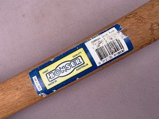 Vintage AXE HANDLE By BONSER Unused Label Axeman Woodchop