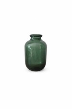Large Green Glass Vase / Jar – Vintage Style