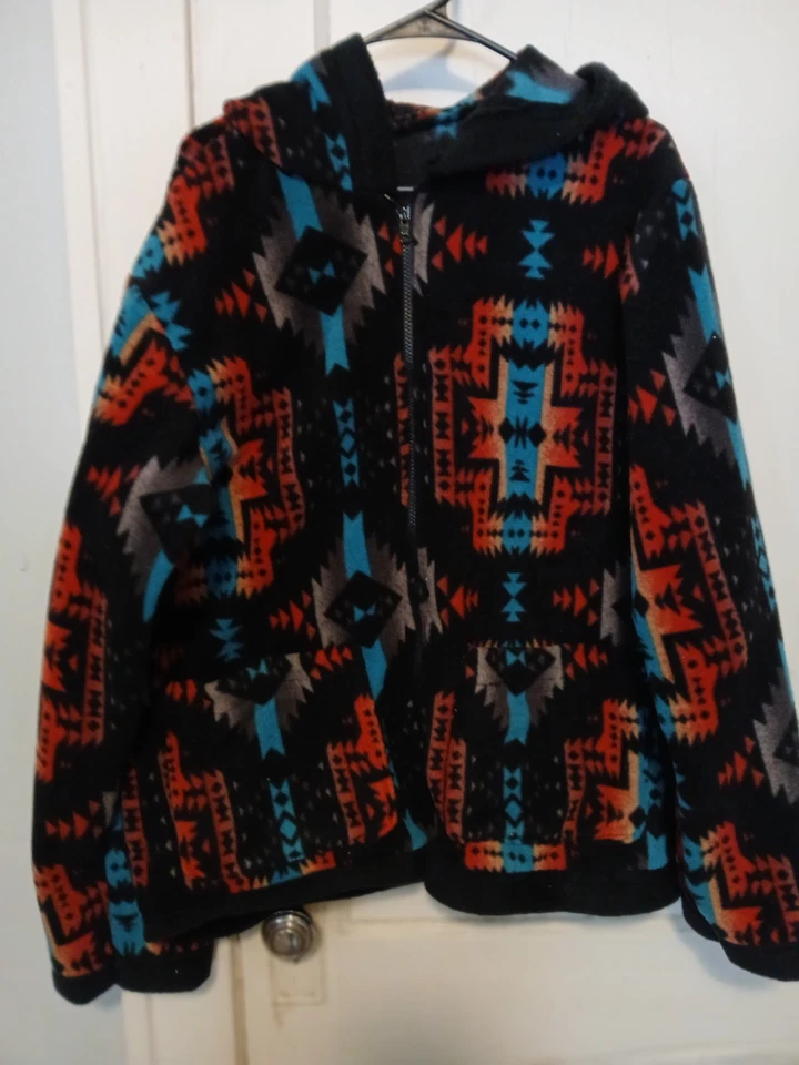 Handmade Native American Inspired Tribal Fleece Jacket Size Large Mens - Image 3 of 4