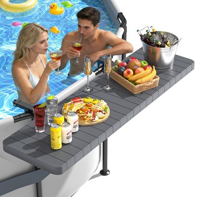 Pool Bar, Above Ground Poolside Bar Table, 49.4×9.6'' Stable & Large Pool Side...