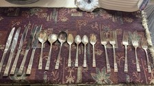 Sterling Silver plate Labeled Oneida Community  Coronation 17 Piece Set