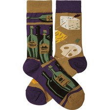 Primitives by Kathy Socks - Socks - Wine Cheese, One Size Fits Most