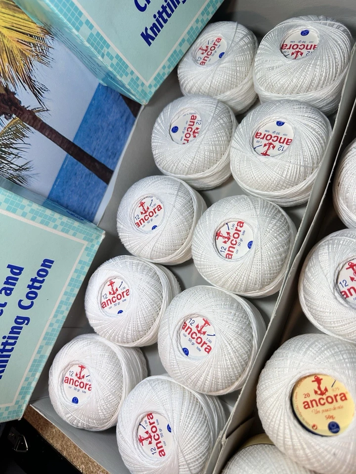 Ancora Coats Clark вязание крючком хлопковая нить лот из 2 коробок (всего 20 шт.) - Изображение 2 из 4