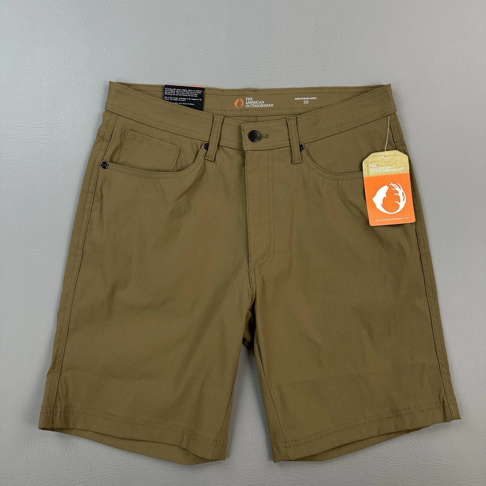 The American Outdoorsman Shorts Mens 30 Brown Performance Stretch Hiking Outdoor