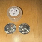 1949 P WASHINGTON QUARTER ROLL UNCIRCULATED SILVER 25C PHILADELPHIA BU