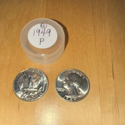 1949 P WASHINGTON QUARTER ROLL UNCIRCULATED SILVER 25C PHILADELPHIA BU