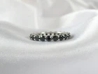 Vintage Sterling Silver 925 Black Spine Gemstone Eternity Ring Size 8